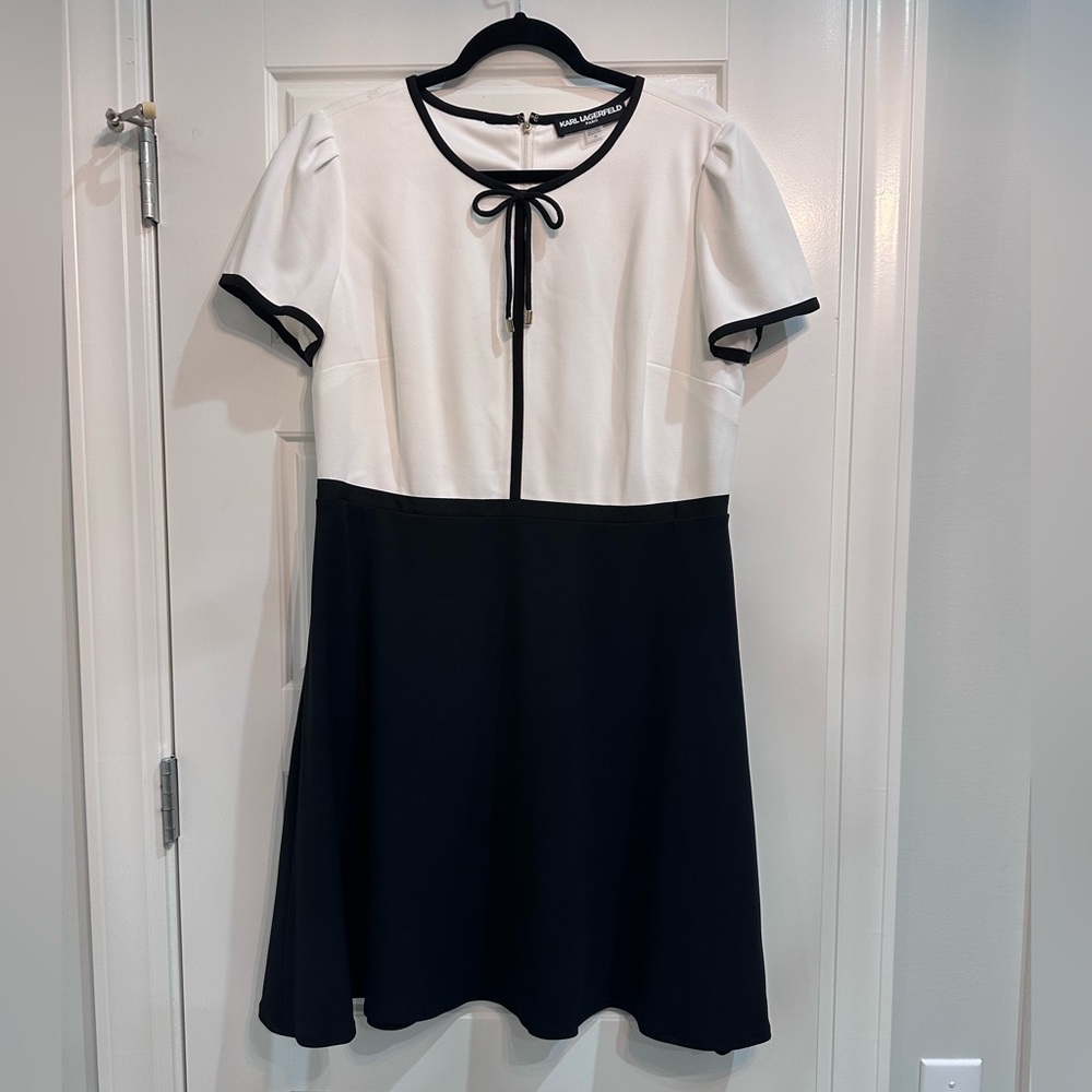 Karl Lagerfeld dress with piping and tie detail